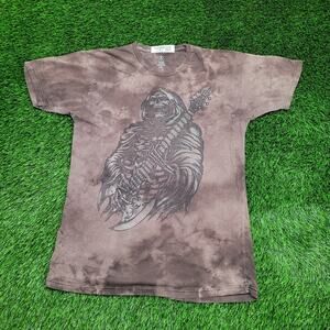 Skull Rocker Shirt M/L 20x29 Smokey Tie-Dye